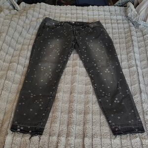 Kensie Black Star Print Ankle Jeans